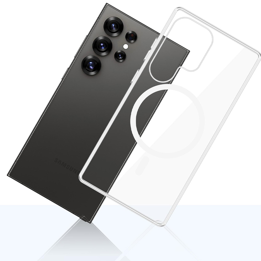 Etui 3mk Clear MagCase do MagSafe, do Galaxy S25 Ultra, przezroczysto-białe